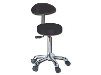 Taboret  z oparciem - czarny/STOOL WITH BACKREST - black